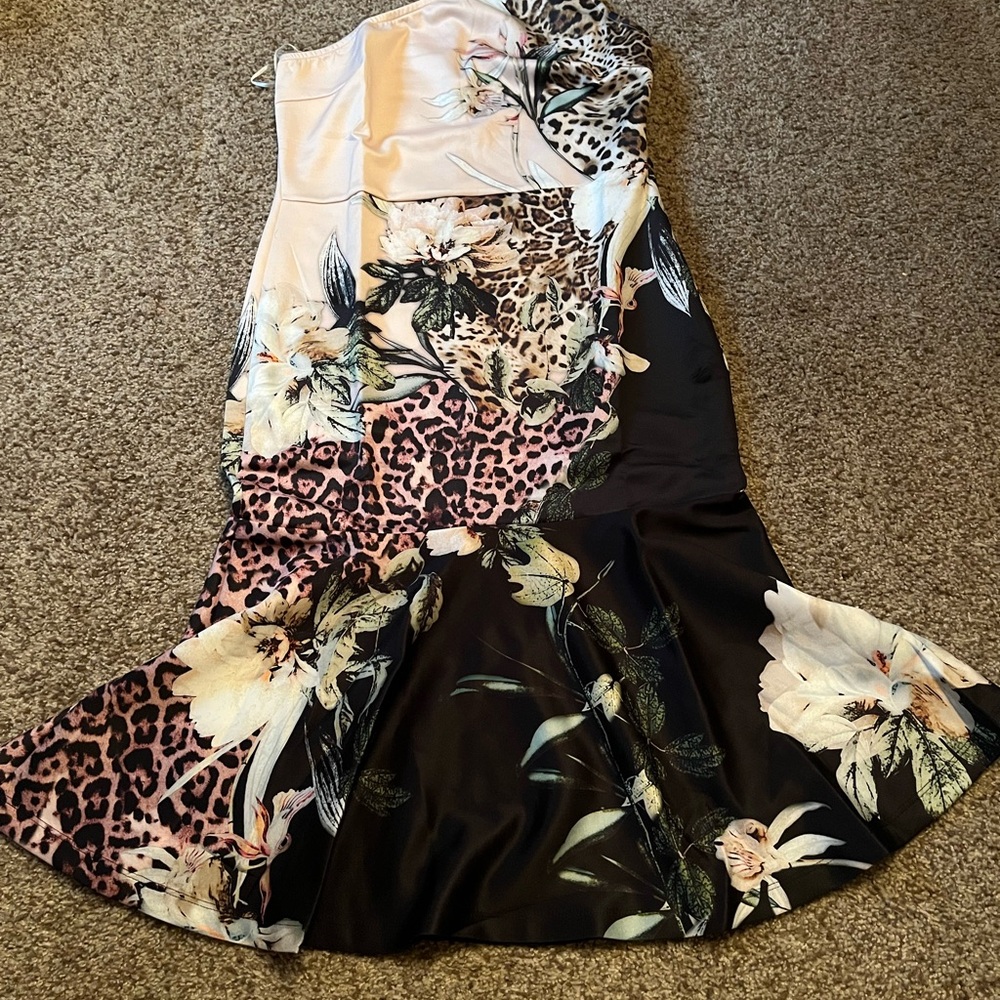 Floral and Leopard Print Dress